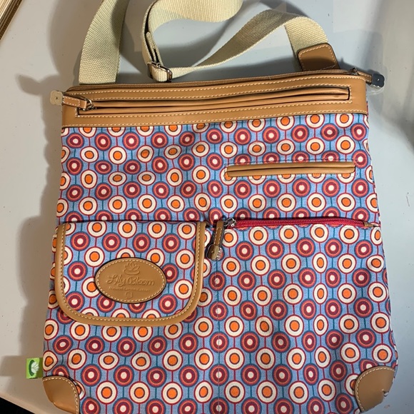 Lily Bloom Handbags - Lily Bloom Crossbody Zippered Bag Tote Satchel Circle Dot Handbag Purse Shoulder